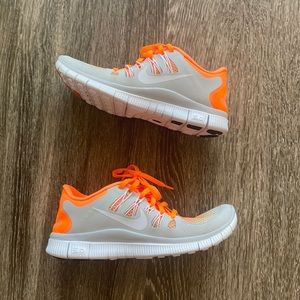 Nike Free 5.0 Running Shoes Sneakers Orange 7.5